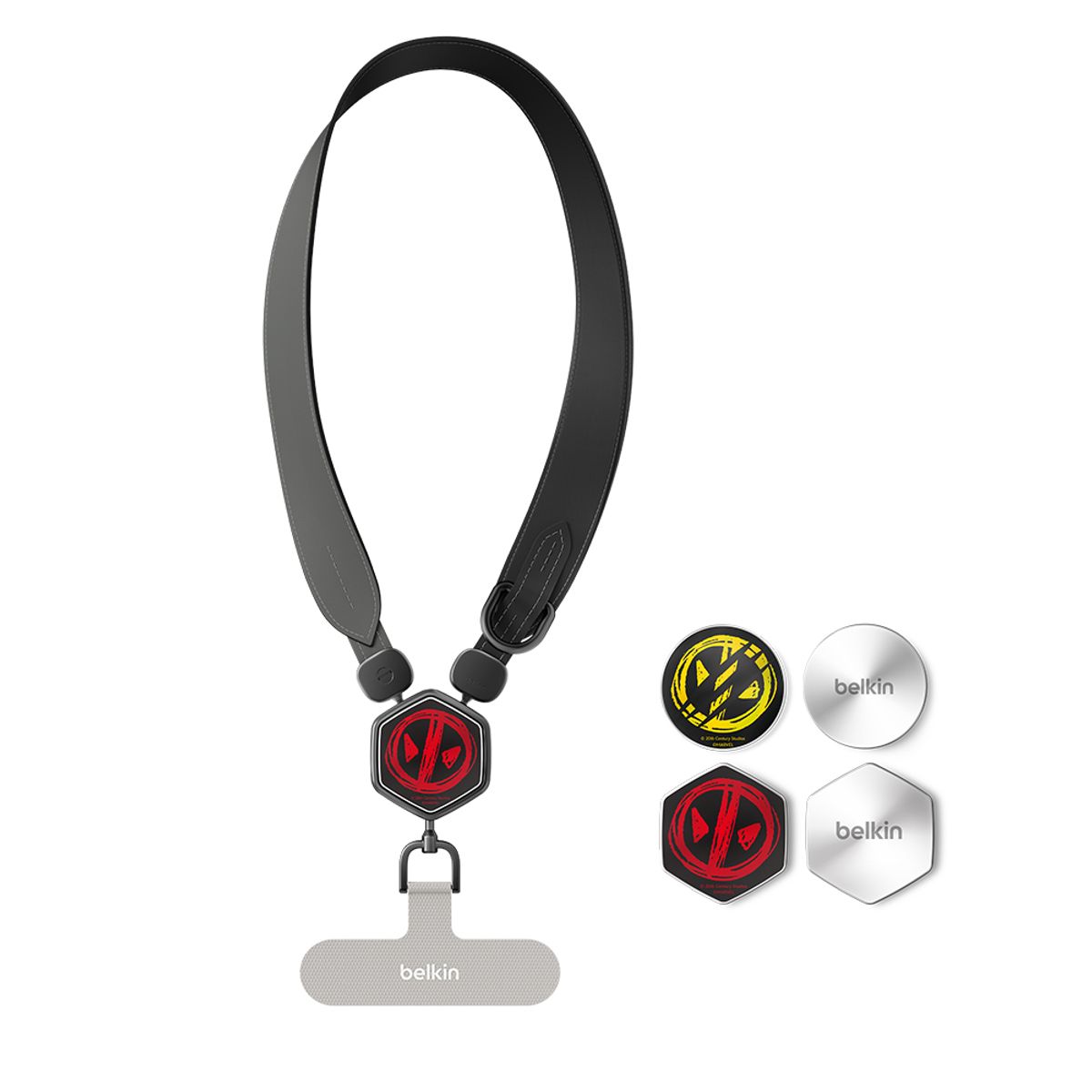벨킨(BELKIN) 마블 데드풀과 울버린 크로스바디 프리미엄 양면 가죽 스트랩 MSZ005BR
