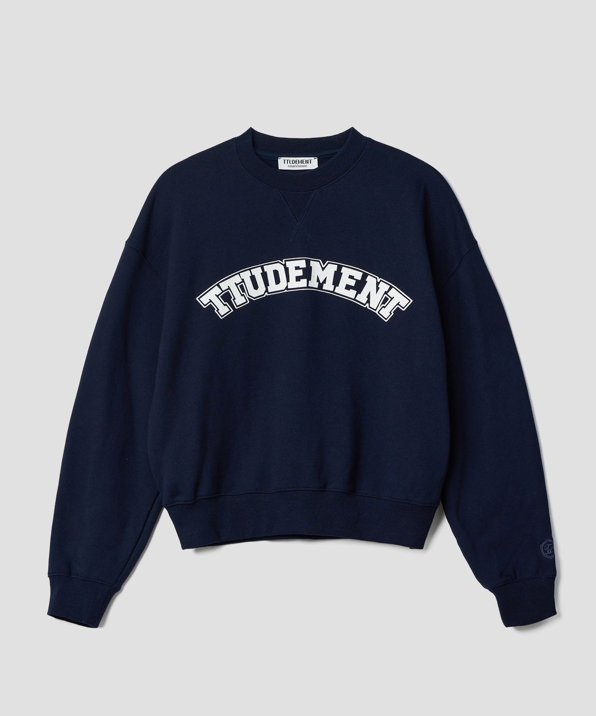 튜드먼트(TTUDEMENT) ESSENTIAL LOGO SWEATSHIRT_NAVY