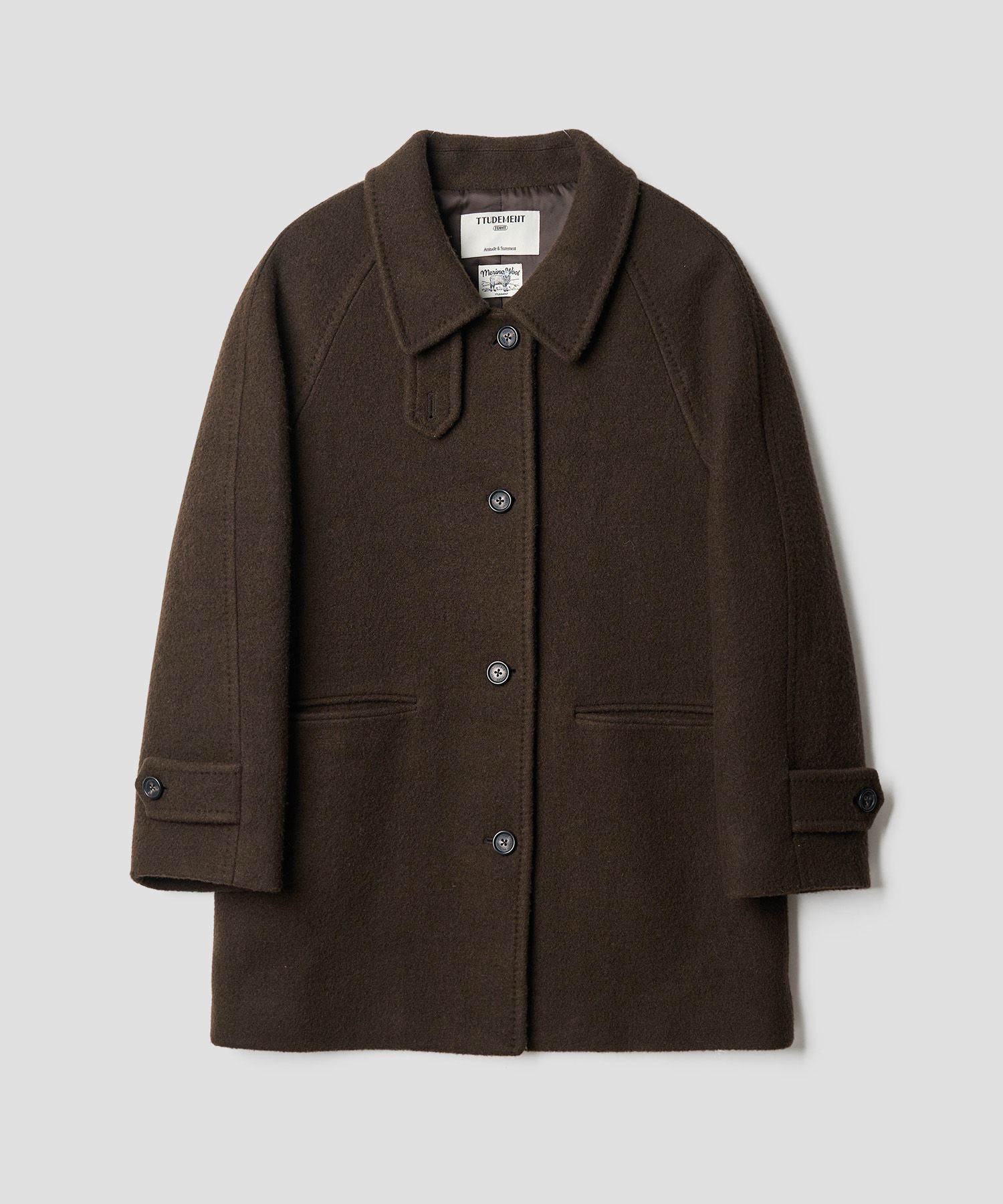 튜드먼트(TTUDEMENT) CLASSIC WOOL HALF COAT BROWN - 사이즈 & 후기