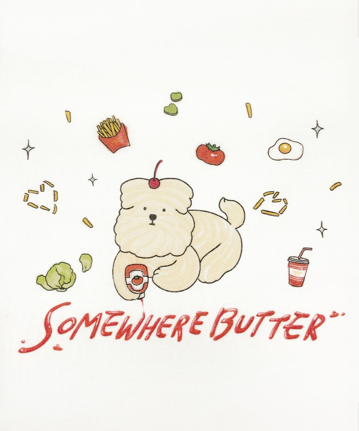 썸웨어버터(SOMEWHEREBUTTER) Ketchup Butteree Over-Fit Top - Ivory
