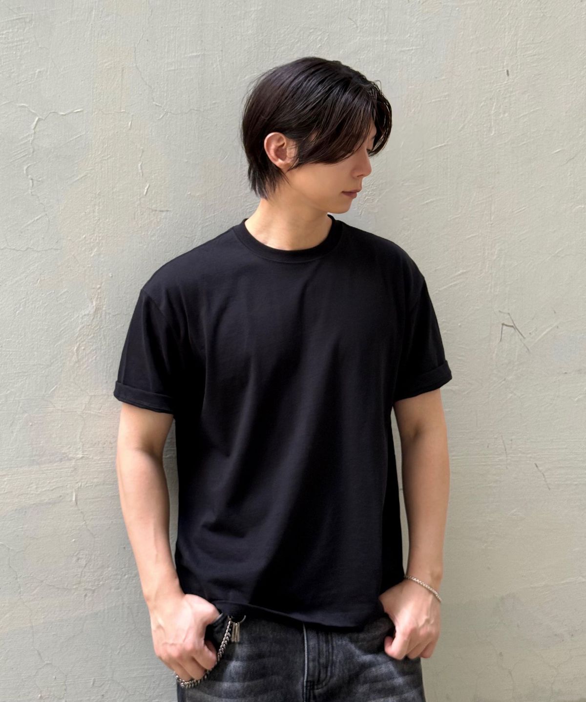 토피(TOFFEE) 베이직 하프 크롭 티 (BLACK)