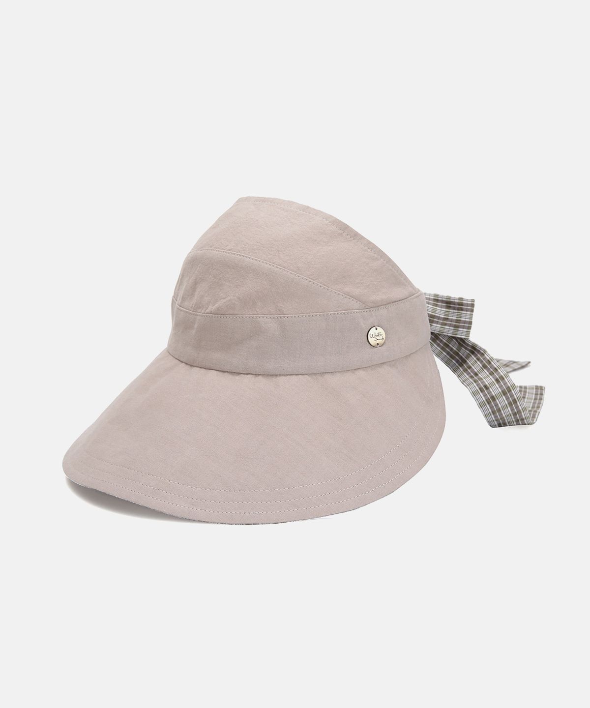 화이트샌즈(WHITE SANDS) 체크 탈부착 리본 와이드챙 썬캡 로스던 (4 colors)