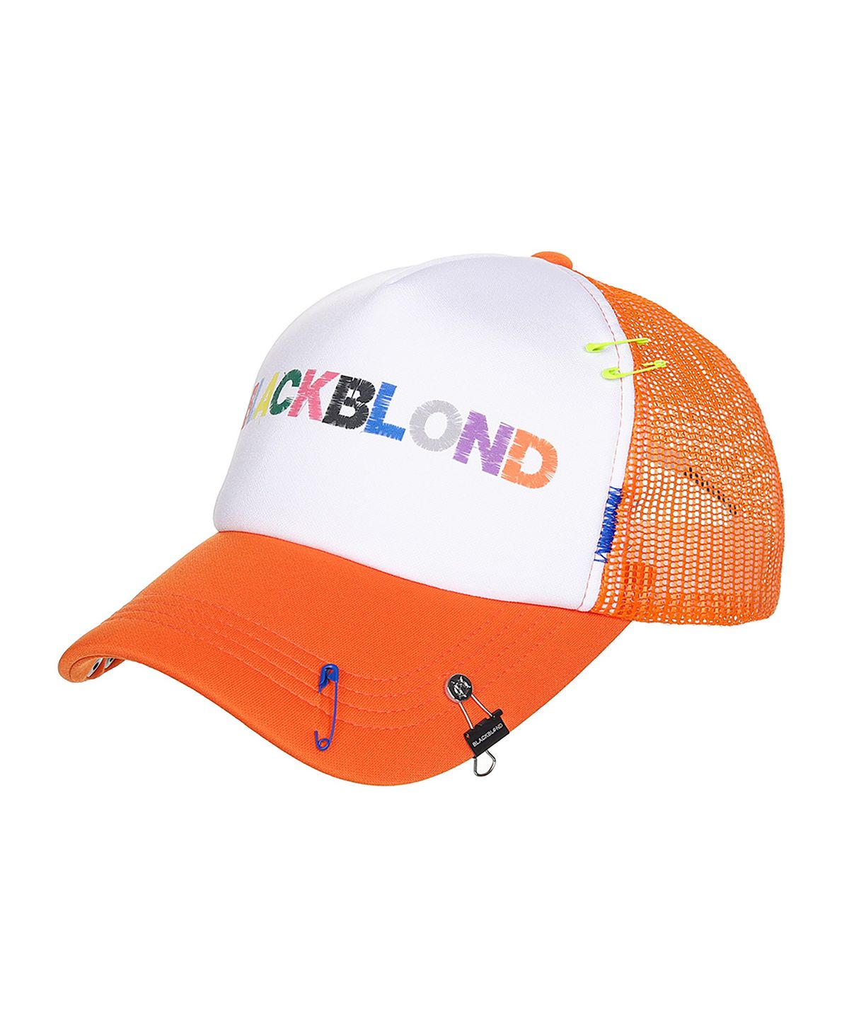 블랙블론드(BLACKBLOND) 비비디 언커버 컬러스 로고 트러커 매쉬 캡 (오렌지)