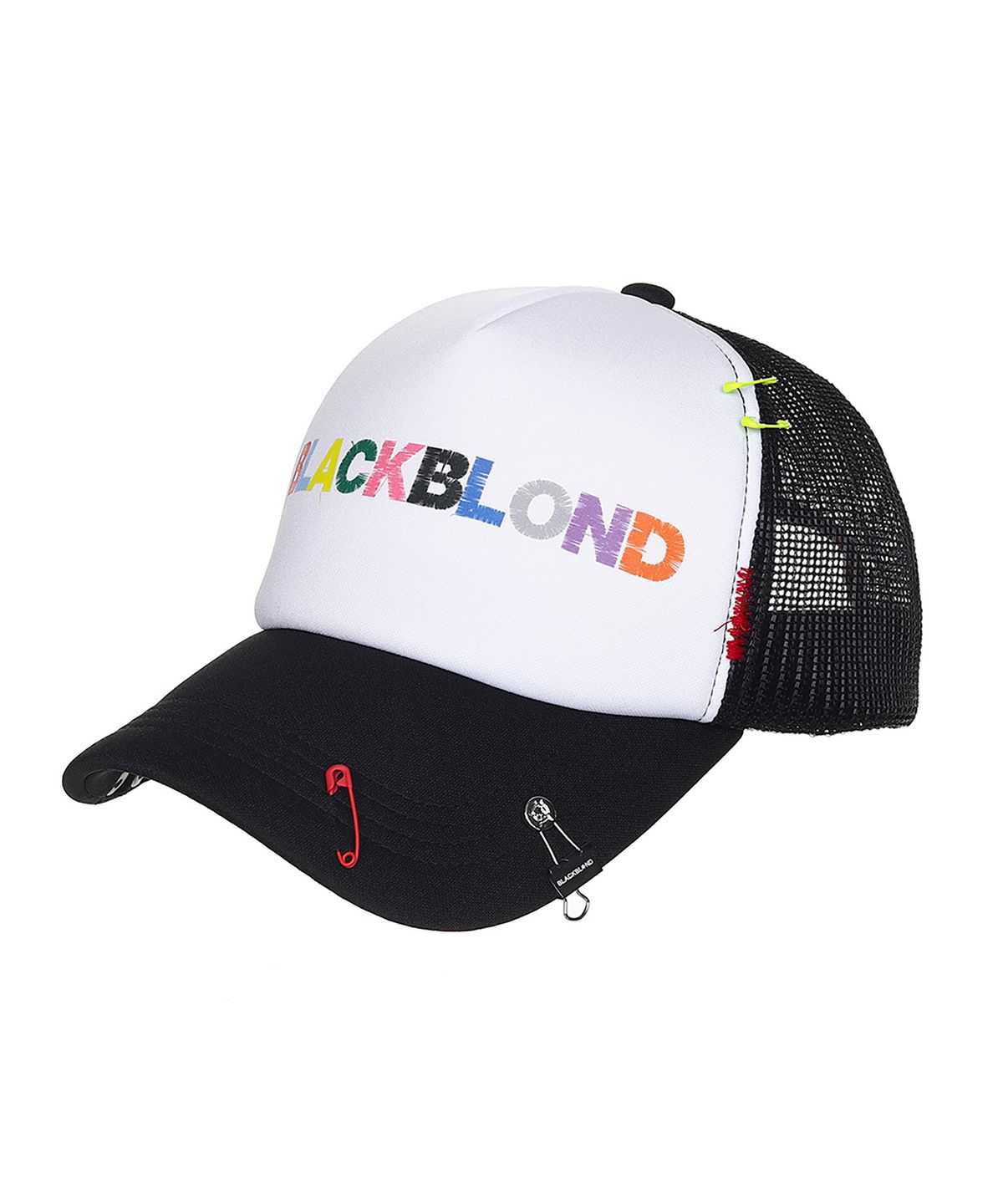 블랙블론드(BLACKBLOND) 비비디 언커버 컬러스 로고 트러커 매쉬 캡 (블랙)