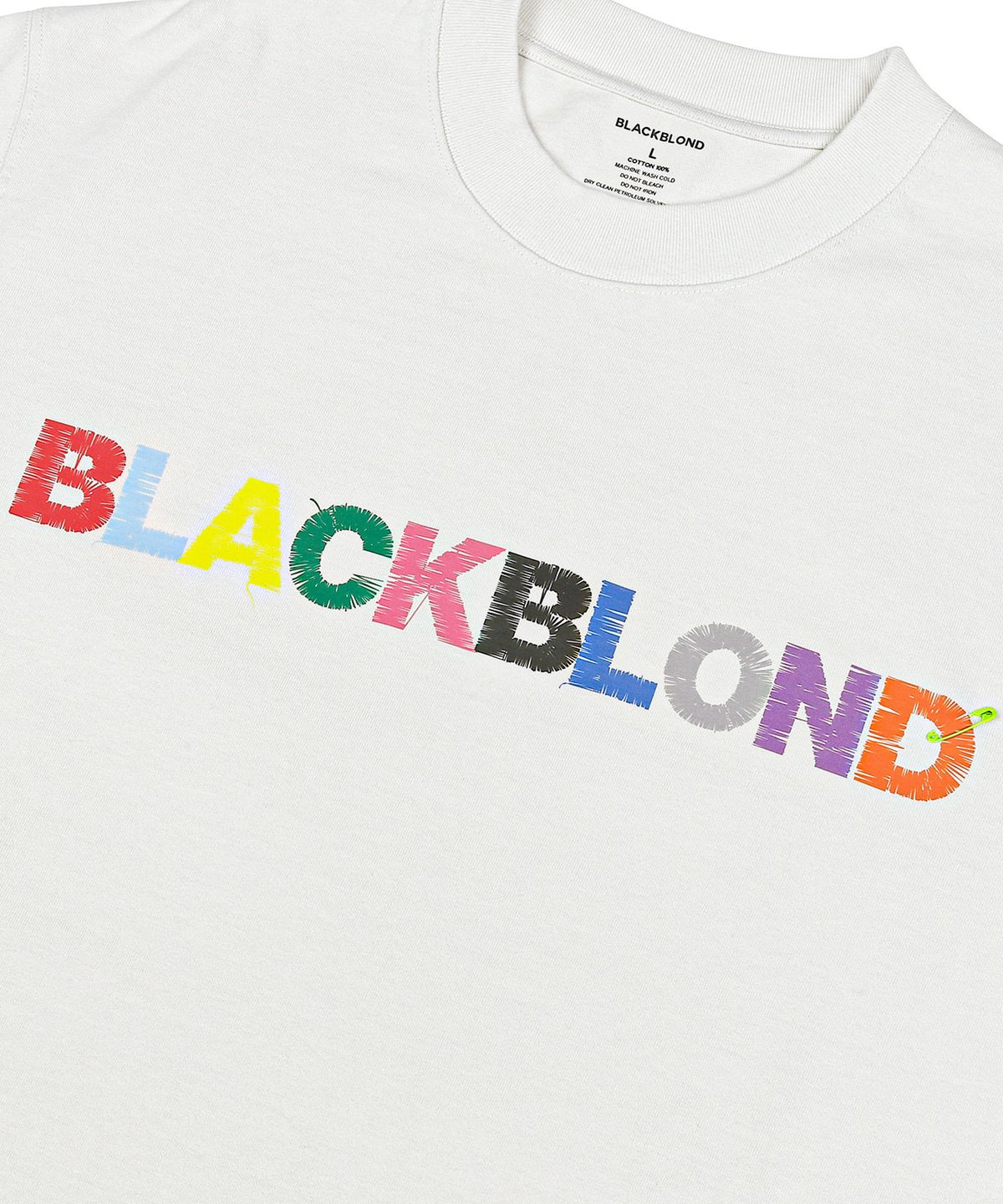 블랙블론드(BLACKBLOND) 비비디 언커버 컬러스 로고 피그먼트 반팔티 (빈티지 화이트)