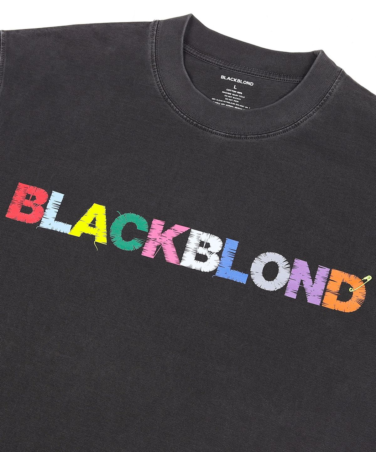 블랙블론드(BLACKBLOND) 비비디 언커버 컬러스 로고 피그먼트 반팔티 (빈티지 블랙)
