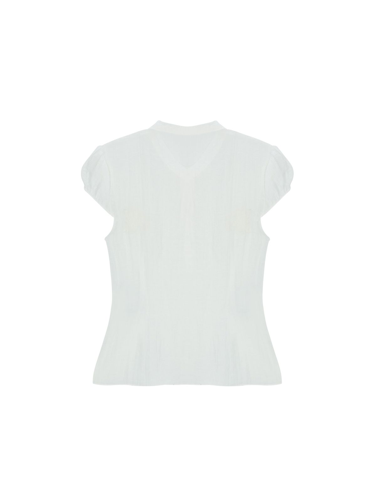 샐러드바구니(SALAD BAGUNI) Sheer cap sleeve blouse - white