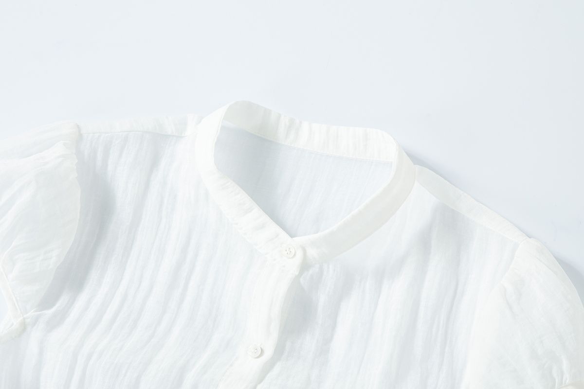 샐러드바구니(SALAD BAGUNI) Sheer cap sleeve blouse - white