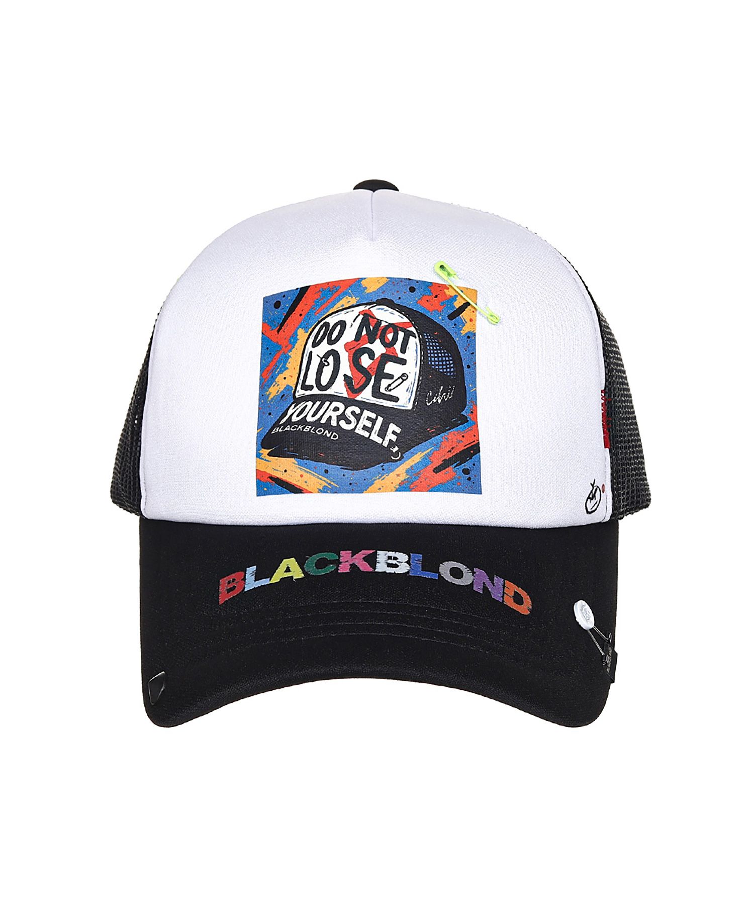 BLACKBLONDのBBD Pop Clash Trucker Mesh Cap 全2色 MUSINSA | BLACKBLOND Vivid Pop Clash Trucker Mesh Cap (Black)