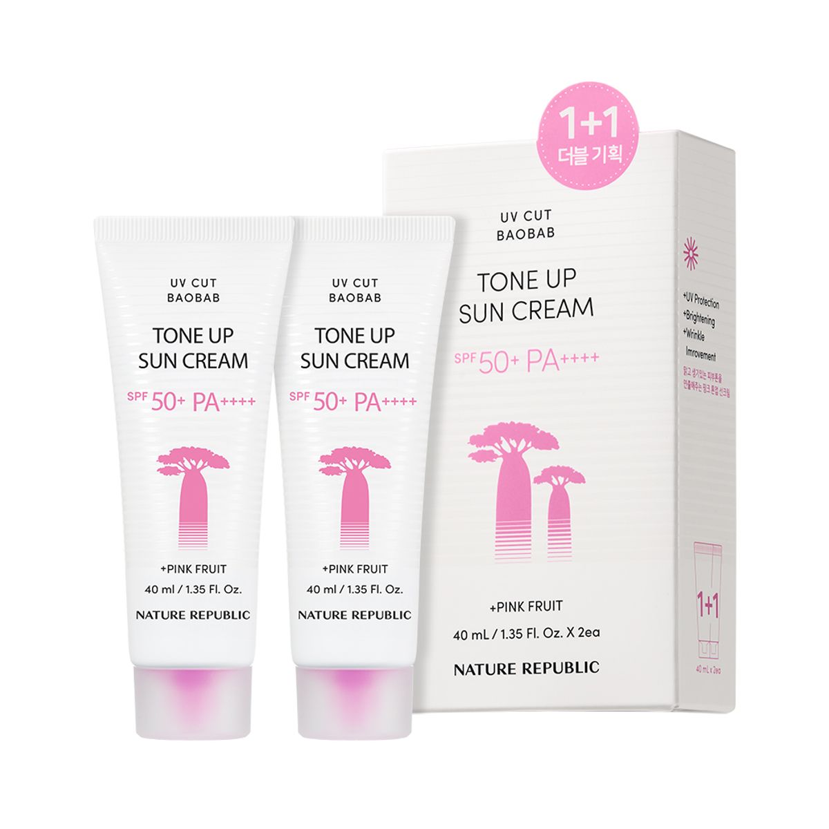 네이처리퍼블릭(NATURE REPUBLIC) [2pack] 유브이컷 바오밥 톤 업 선크림 SPF50+ PA++++