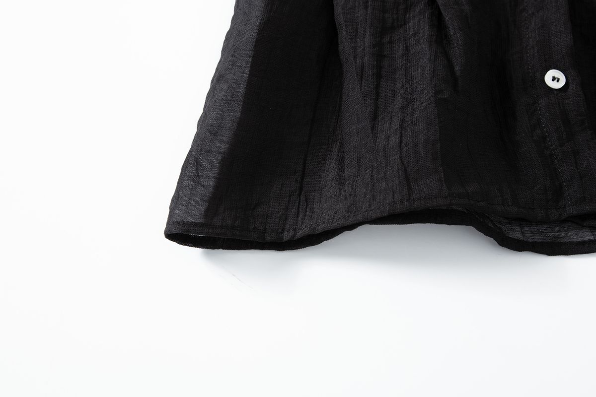 샐러드바구니(SALAD BAGUNI) Sheer cap sleeve blouse - black
