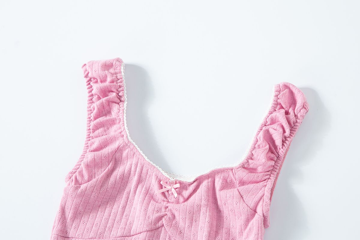 샐러드바구니(SALAD BAGUNI) Frill lace cap sleeve - pink