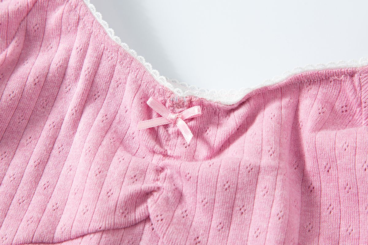 샐러드바구니(SALAD BAGUNI) Frill lace cap sleeve - pink