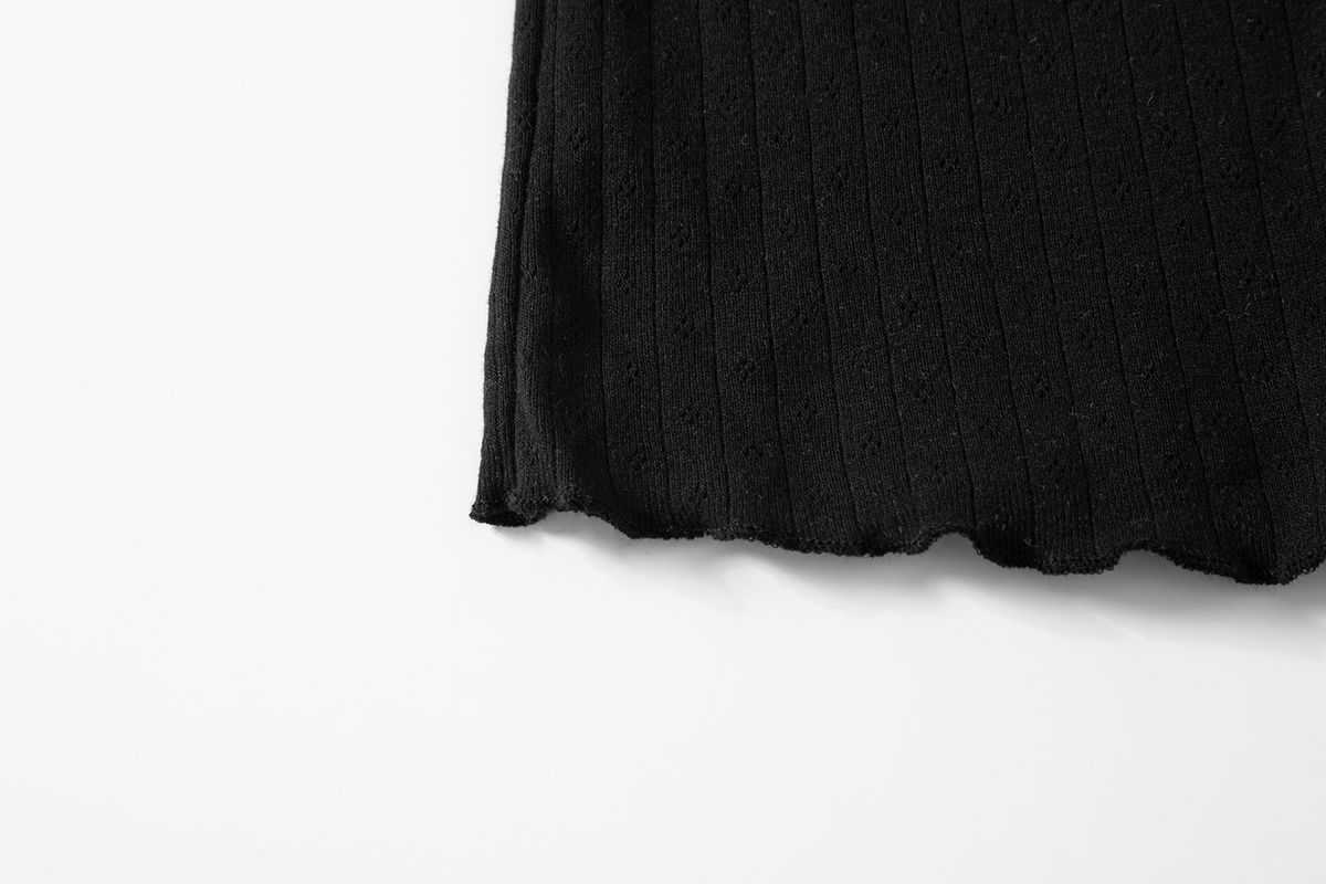 샐러드바구니(SALAD BAGUNI) Frill lace cap sleeve - black