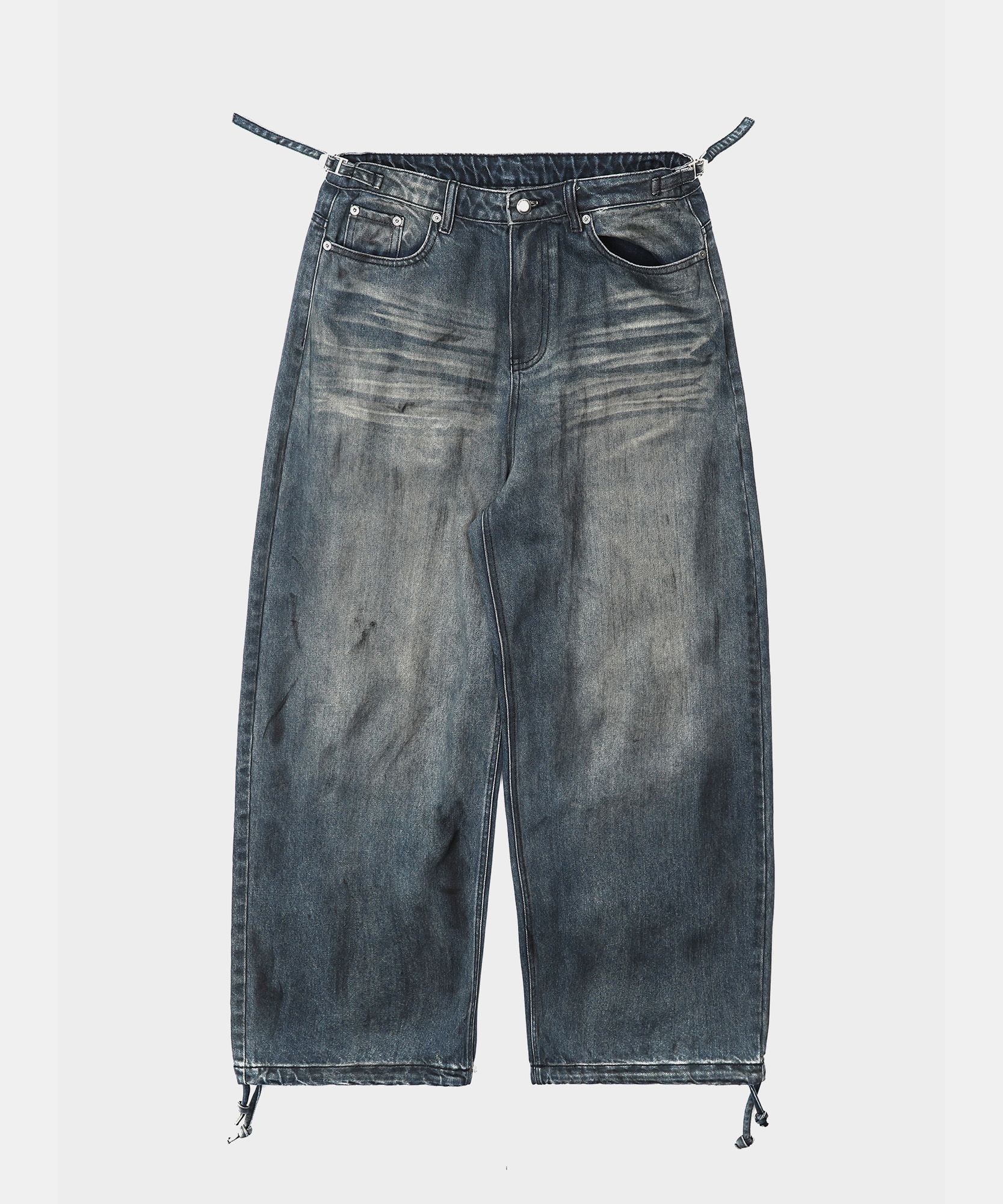 BADBLOOD ♥ 0209 Hard Washed Exhaust Jeans /追跡付 MUSINSA | BADBLOOD 0209 Hard Washed Exhaust Jeans - Mid Blue