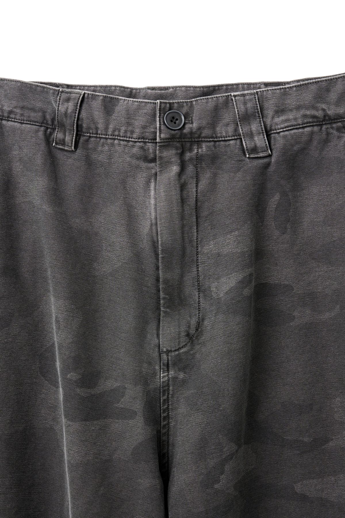 해칭룸(HATCHINGROOM) Snow Shorts Over Dyed Camo Charcoal