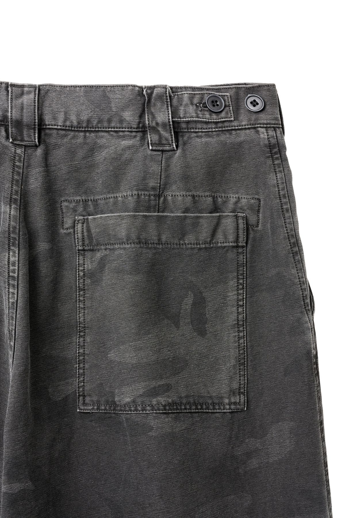 해칭룸(HATCHINGROOM) Snow Shorts Over Dyed Camo Charcoal