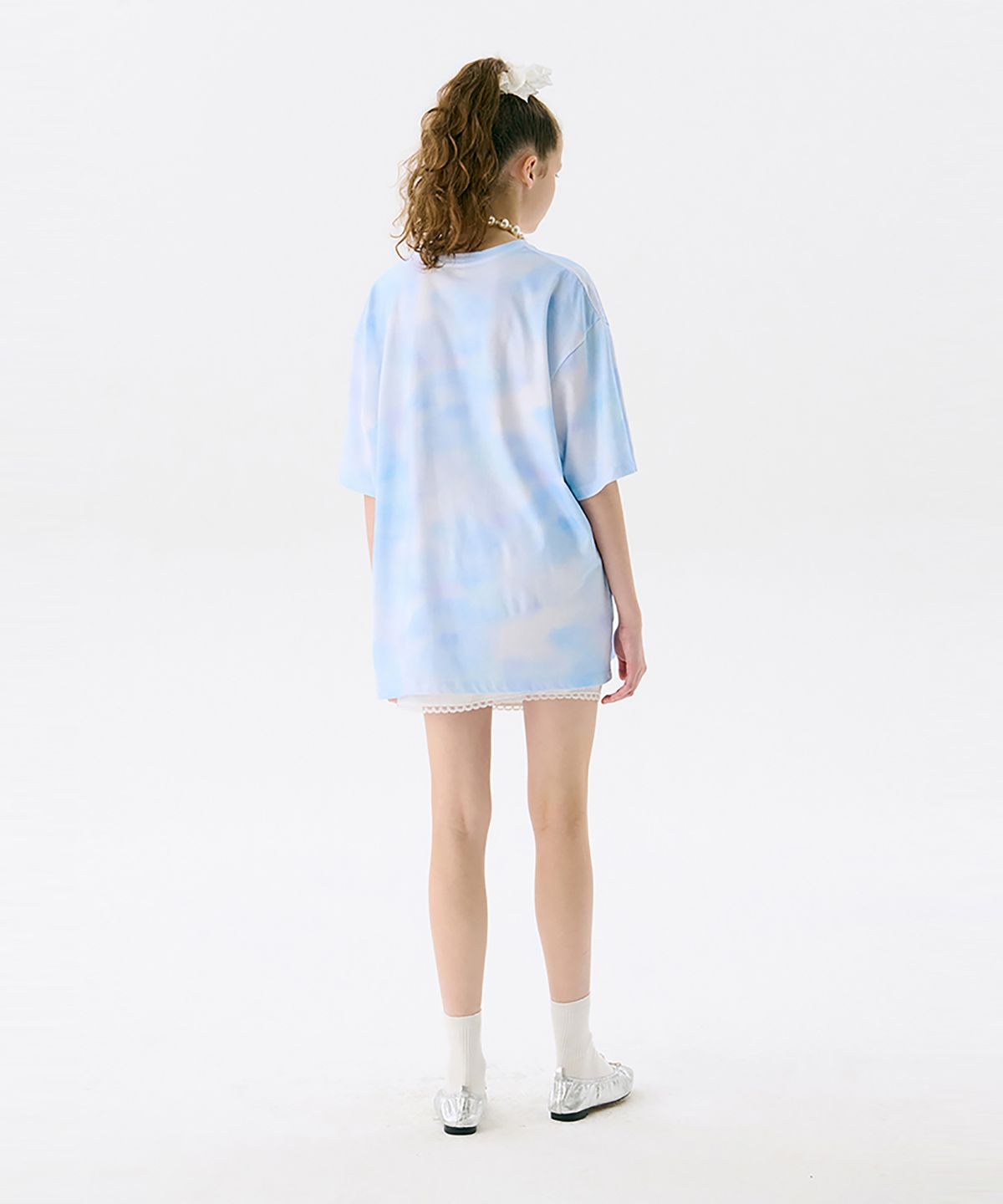 준준스페이스(JUNEJUNE SPACE) Oversized Printed T - CAT_Light Blue(오버사이즈 프린트 티셔츠 - CAT_라이트 블루)