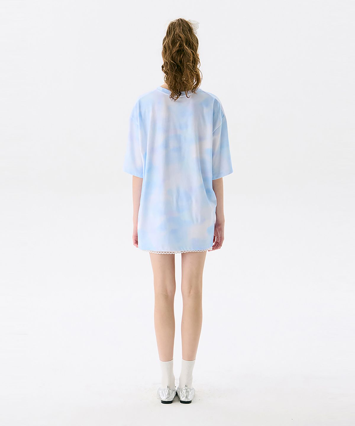 준준스페이스(JUNEJUNE SPACE) Oversized Printed T - CAT_Light Blue(오버사이즈 프린트 티셔츠 - CAT_라이트 블루)