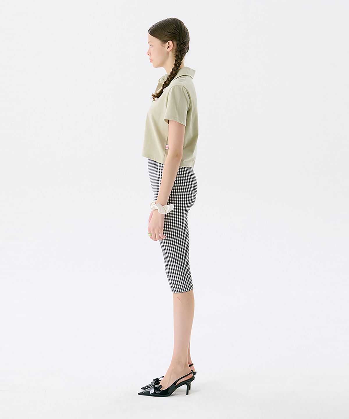 준준스페이스(JUNEJUNE SPACE) VOL13. Crop PK T-shirts_Light Khaki(VOL13. 크롭 PK 티셔츠_라이트 카키)