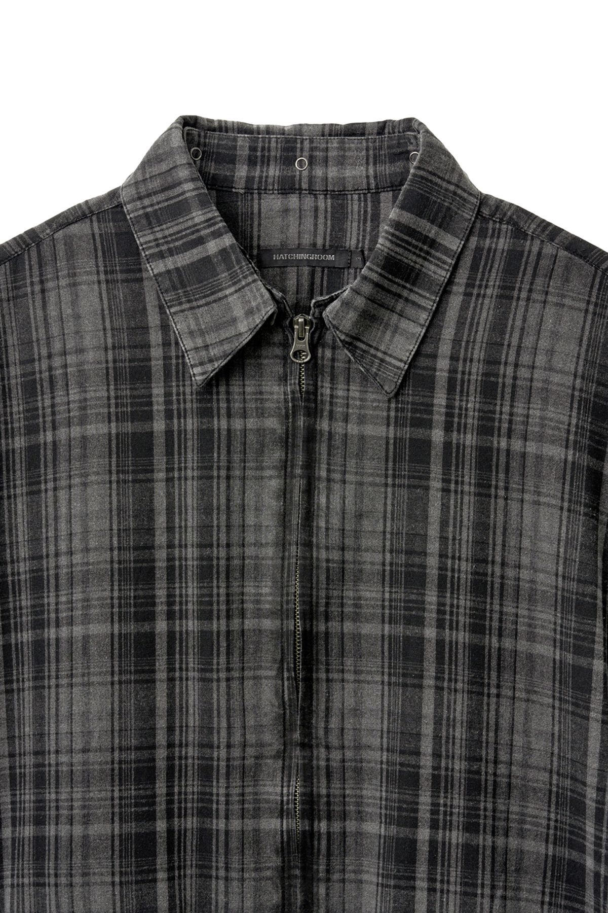 해칭룸(HATCHINGROOM) Shirket Over Dyed Check Charcoal