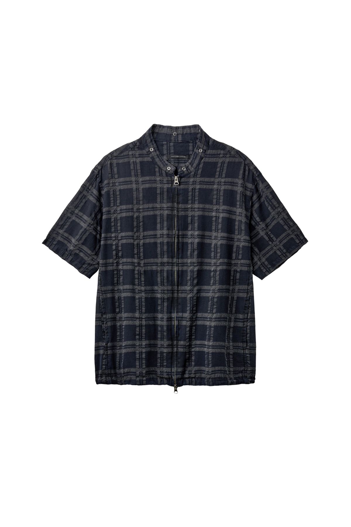 해칭룸(HATCHINGROOM) Shirket Over Dyed Check Dark Navy