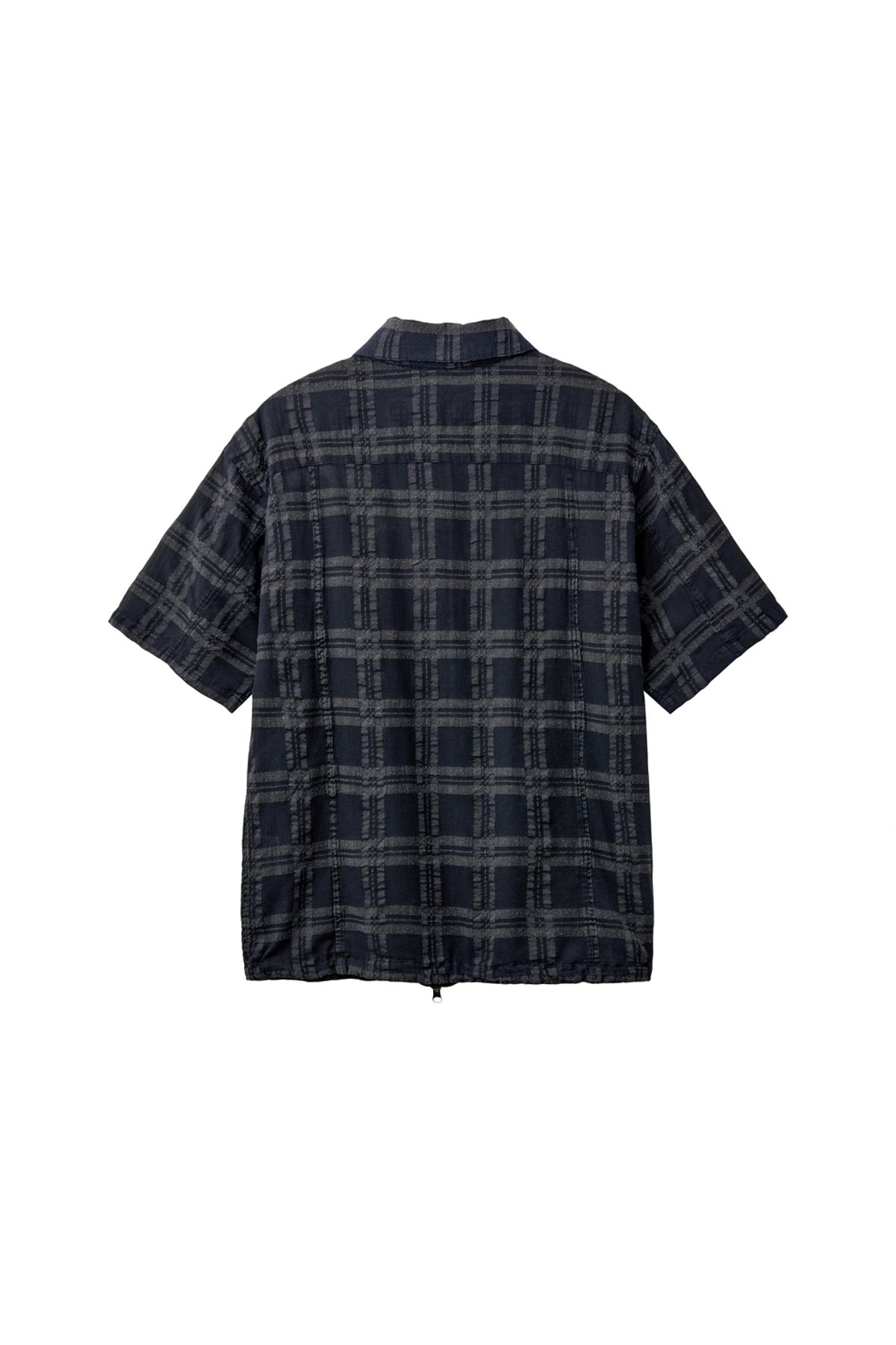 해칭룸(HATCHINGROOM) Shirket Over Dyed Check Dark Navy