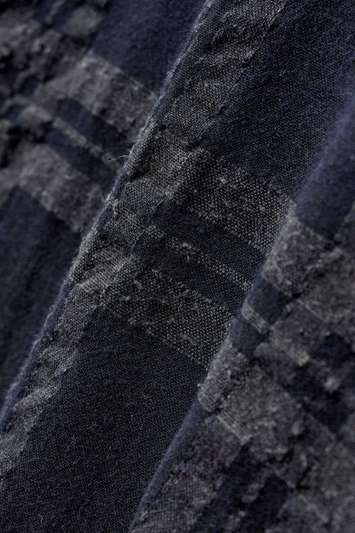 해칭룸(HATCHINGROOM) Shirket Over Dyed Check Dark Navy