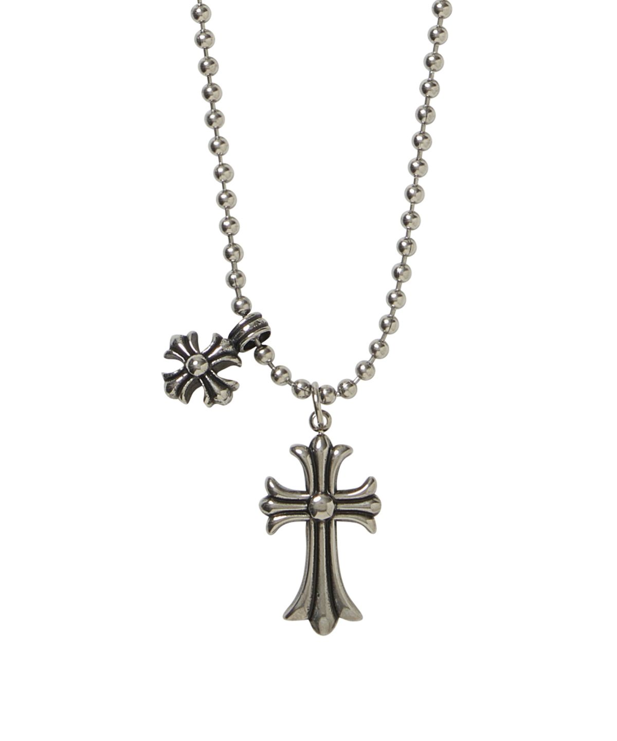 네이키드블러드(NAKEDBLOOD) [HANDMADE] Double Cross Charm Necklace