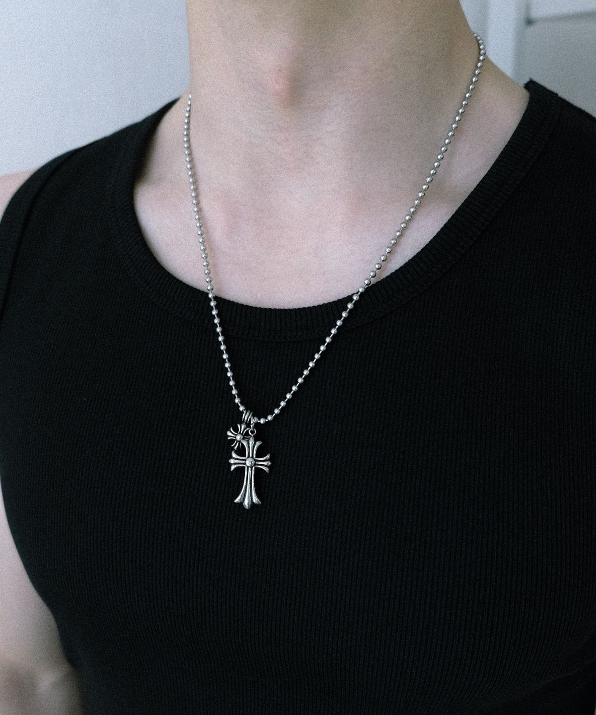 네이키드블러드(NAKEDBLOOD) [HANDMADE] Double Cross Charm Necklace