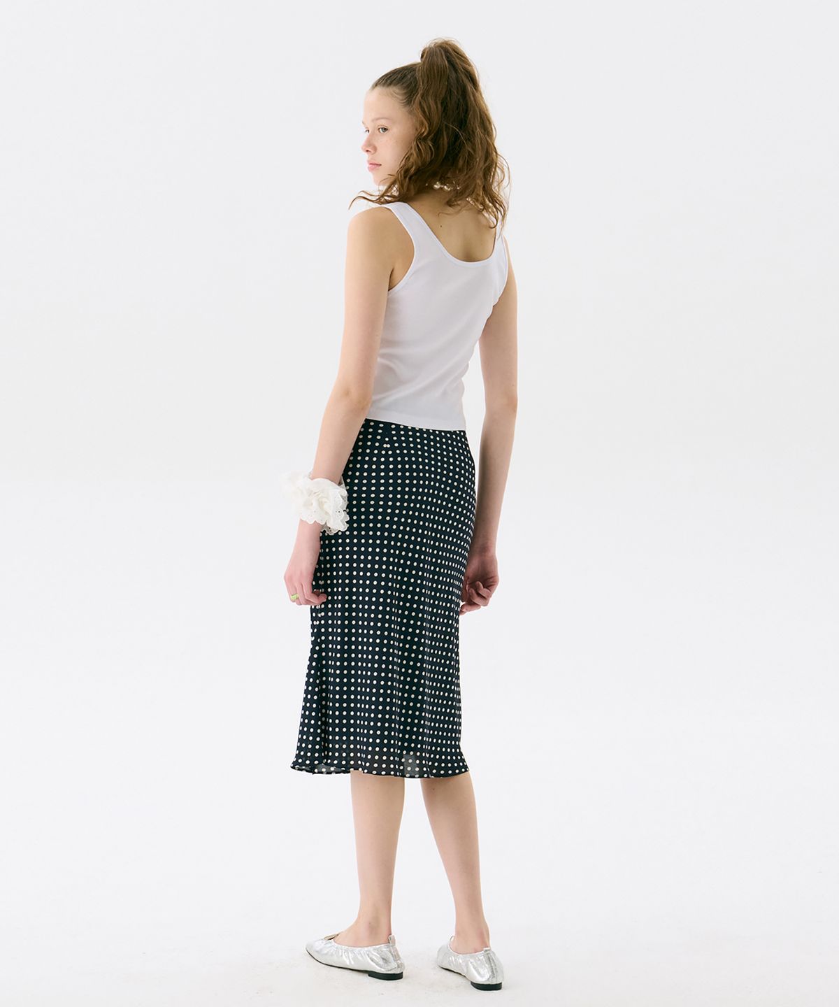 준준스페이스(JUNEJUNE SPACE) Midi Flare Skirt_Dark Navy(미디 플레어 스커트_다크 네이비)
