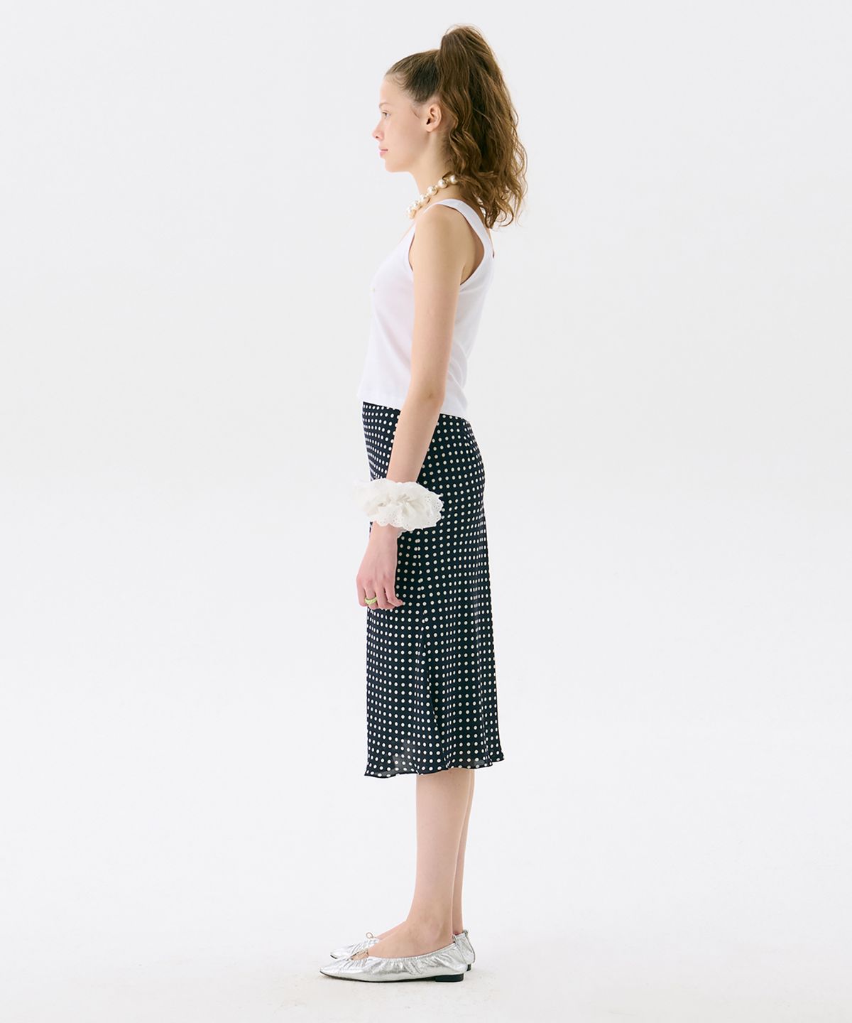 준준스페이스(JUNEJUNE SPACE) Midi Flare Skirt_Dark Navy(미디 플레어 스커트_다크 네이비)