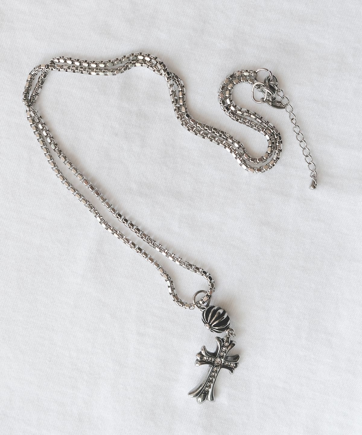 네이키드블러드(NAKEDBLOOD) [HANDMADE] Silver Cult Cross Necklace