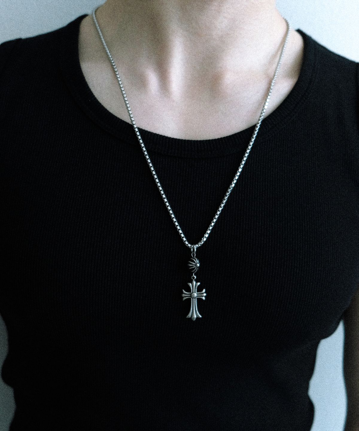 네이키드블러드(NAKEDBLOOD) [HANDMADE] Silver Cult Cross Necklace