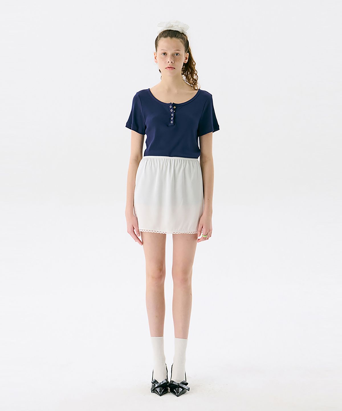 준준스페이스(JUNEJUNE SPACE) Lace Mini Skirt_White(레이스 미니 스커트_화이트)