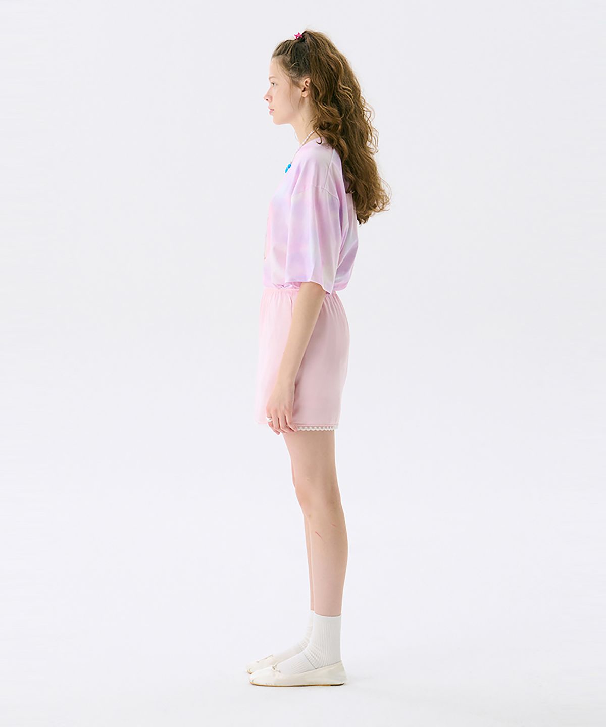 준준스페이스(JUNEJUNE SPACE) Lace Mini Skirt_Light Pink(레이스 미니 스커트_라이트 핑크)