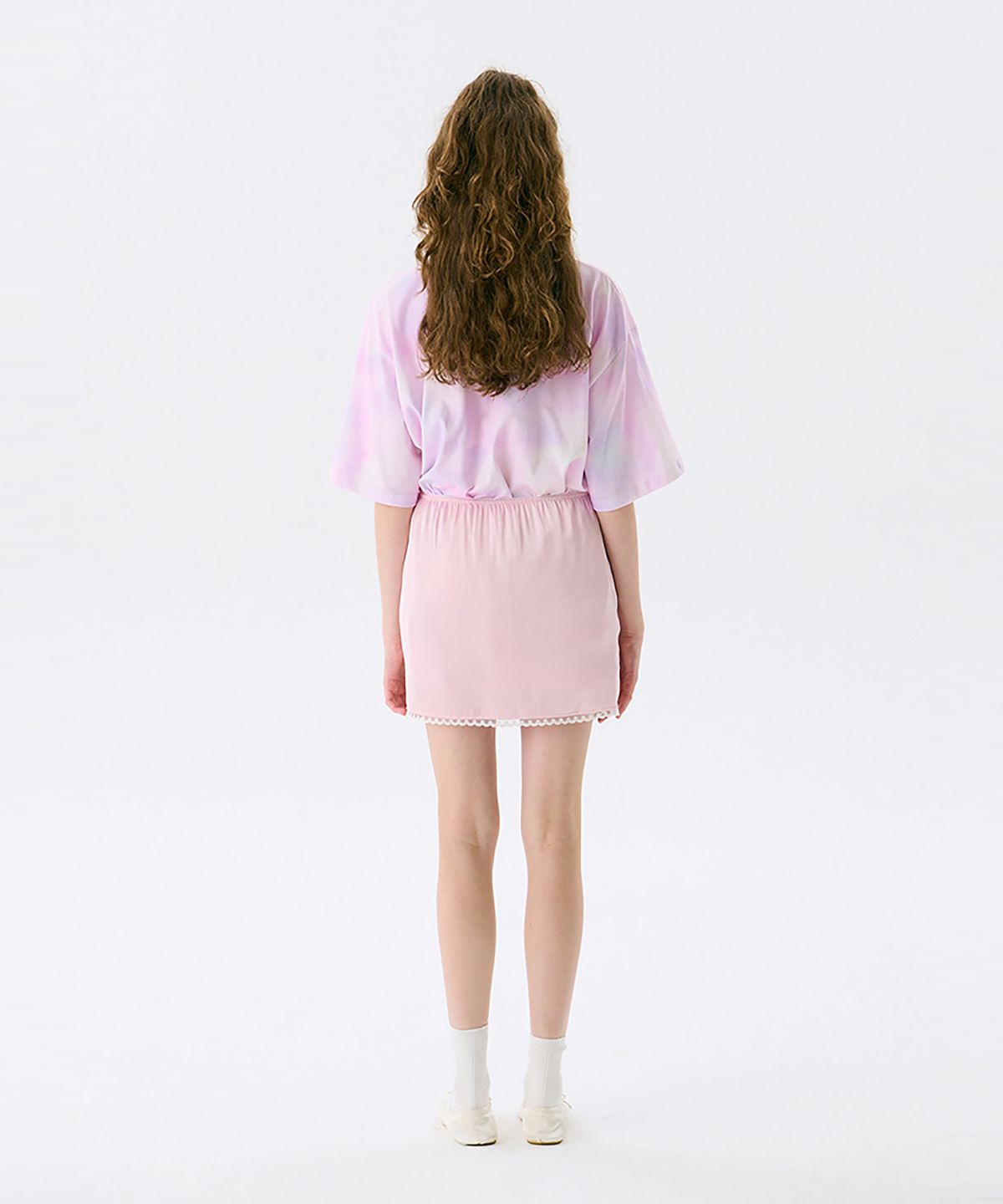 준준스페이스(JUNEJUNE SPACE) Lace Mini Skirt_Light Pink(레이스 미니 스커트_라이트 핑크)