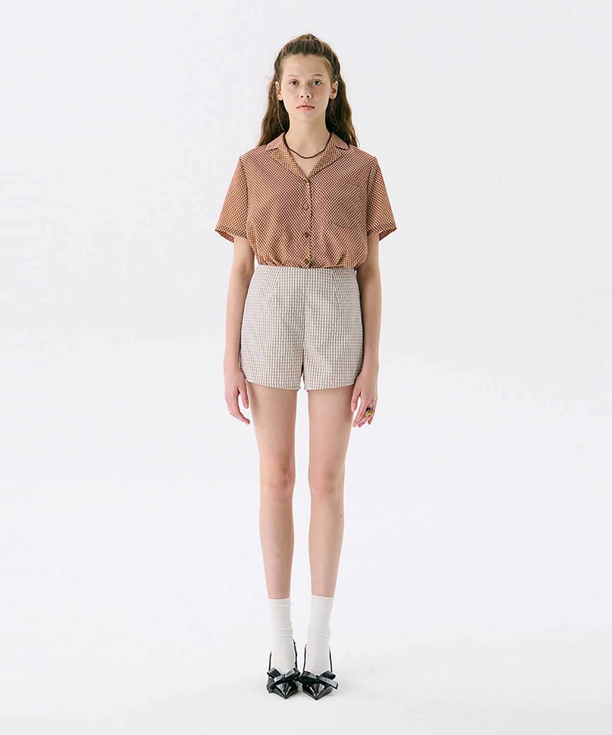 준준스페이스(JUNEJUNE SPACE) Pattern Shorts_Beige(패턴 반바지_베이지)