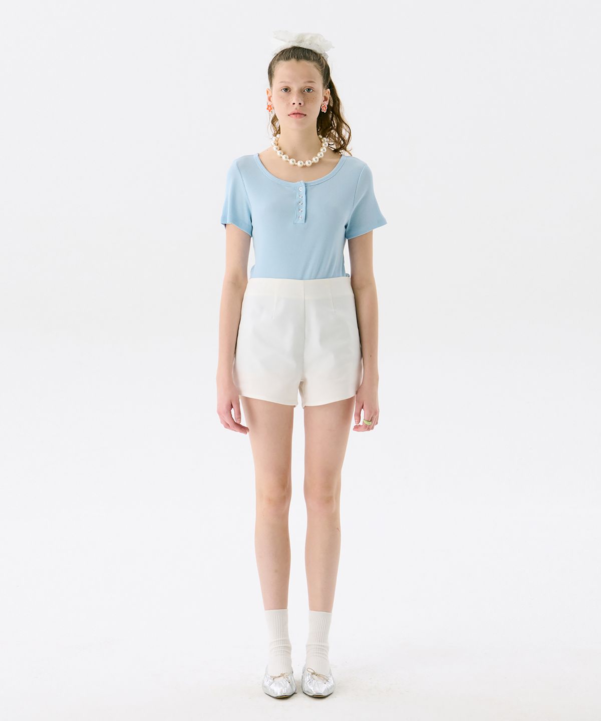 준준스페이스(JUNEJUNE SPACE) Pattern Shorts_White(패턴 반바지_화이트)