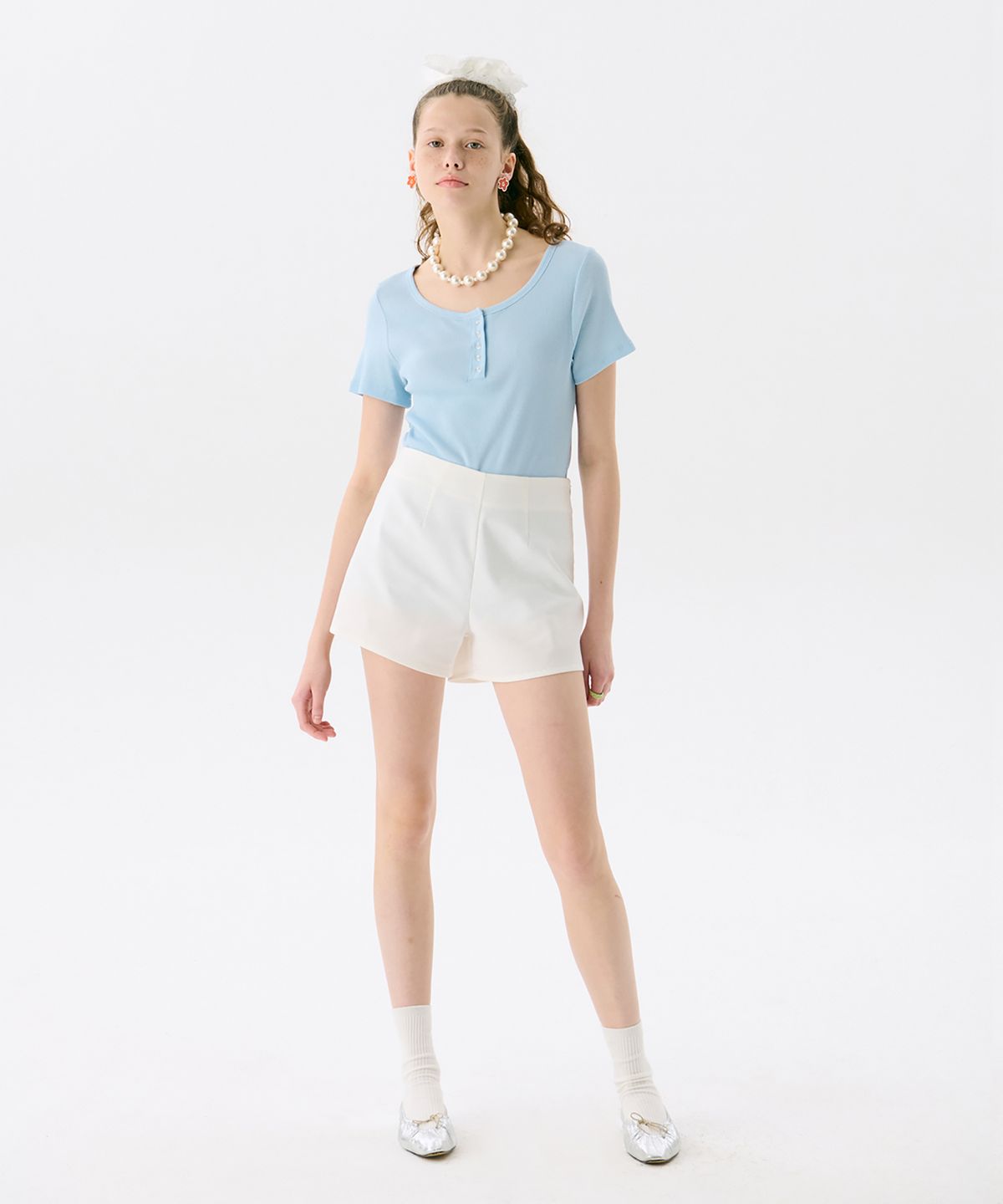 준준스페이스(JUNEJUNE SPACE) Pattern Shorts_White(패턴 반바지_화이트)
