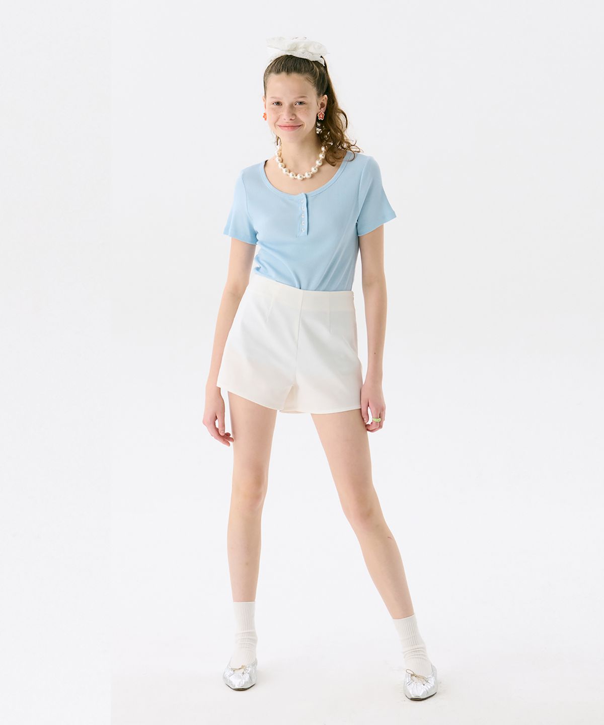 준준스페이스(JUNEJUNE SPACE) Pattern Shorts_White(패턴 반바지_화이트)