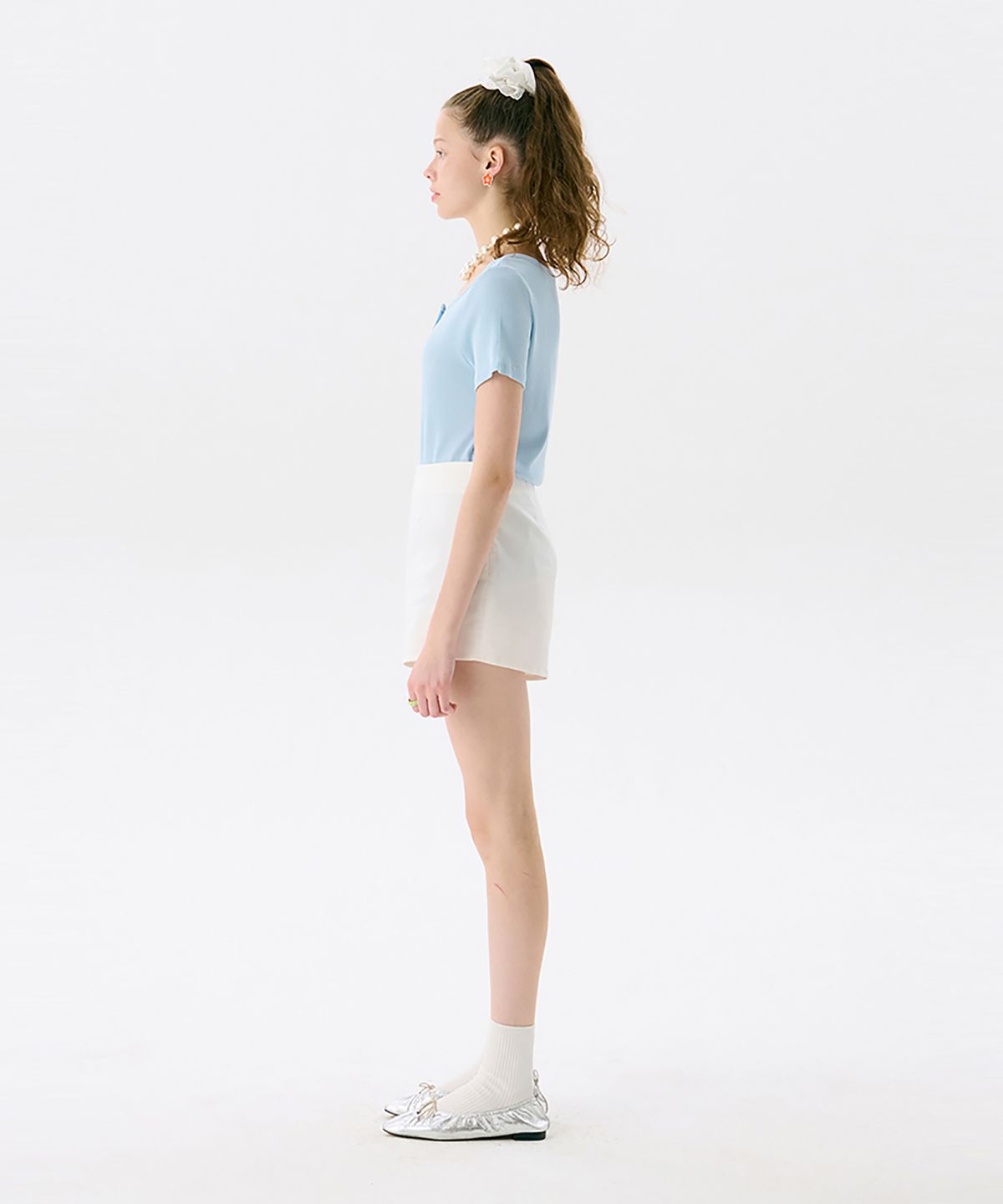 준준스페이스(JUNEJUNE SPACE) Henry Neck Half T_Light Blue(헨리넥 하프 티_라이트 블루)