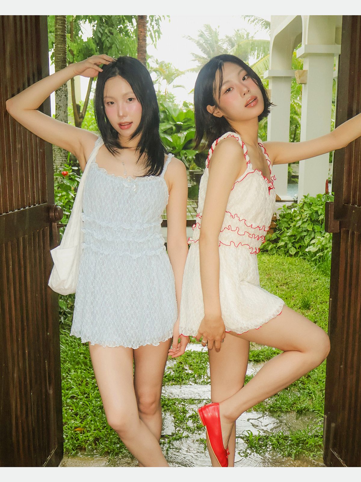 아수라(ASURA) LACE SHIRRING OPS (CREAM)