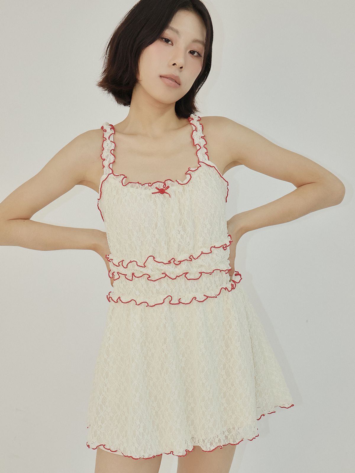 아수라(ASURA) LACE SHIRRING OPS (CREAM)