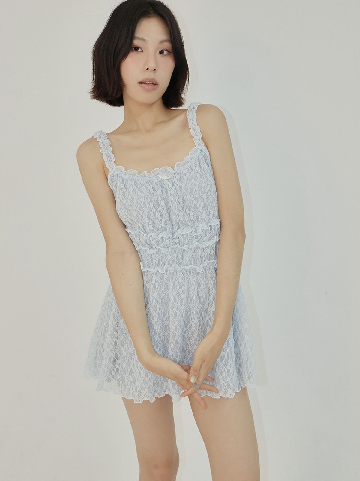 아수라(ASURA) LACE SHIRRING OPS (SKY BLUE)