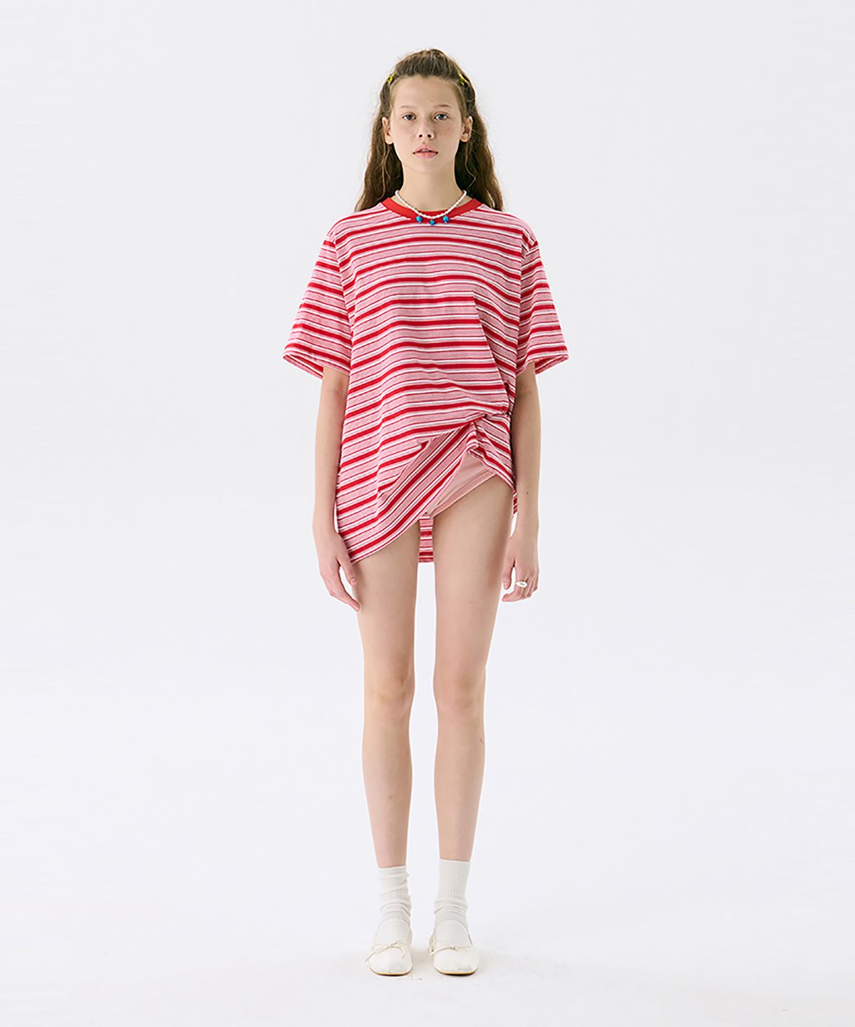 준준스페이스(JUNEJUNE SPACE) VOL13.Stripe T_Red(VOL13.스트라이프 티셔츠_레드)