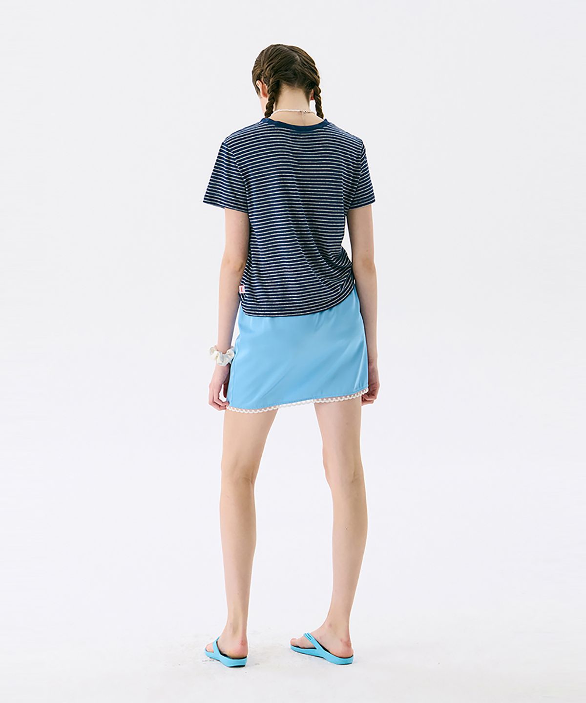 준준스페이스(JUNEJUNE SPACE) Stripe Fitted T_Navy(스트라이프 핏 티셔츠_네이비)