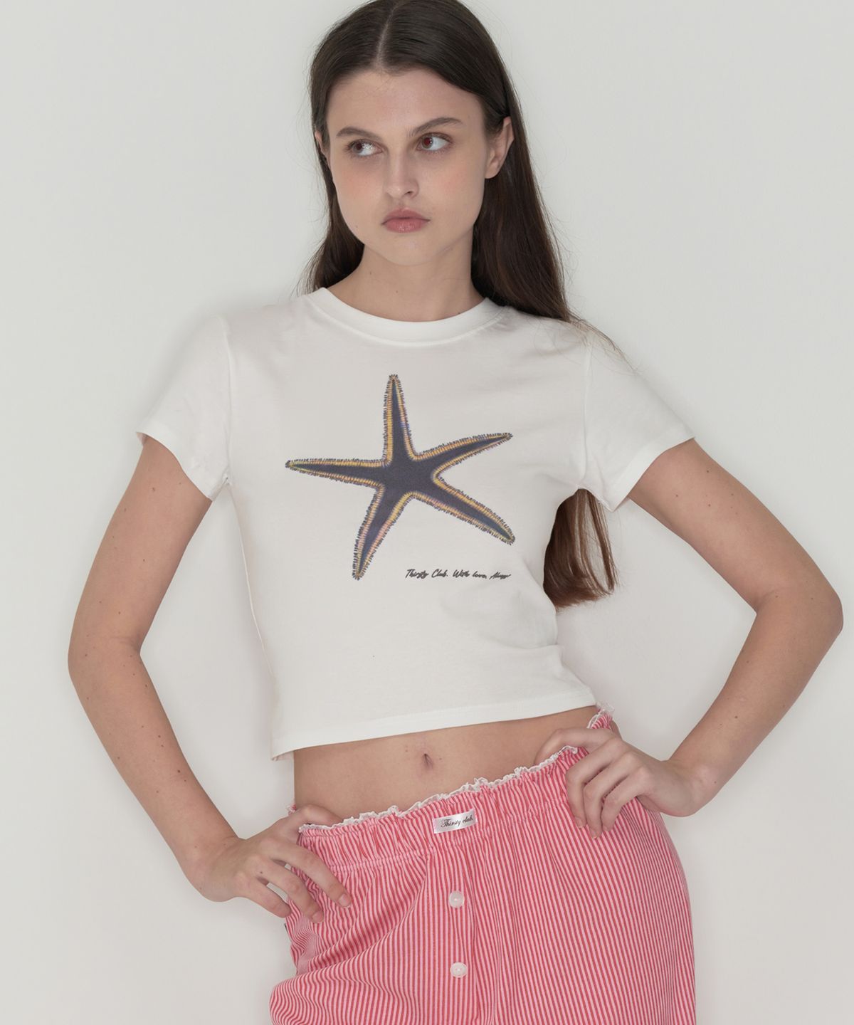 떨스티클럽(THIRSTYCLUB) Starfish t-shirt - White
