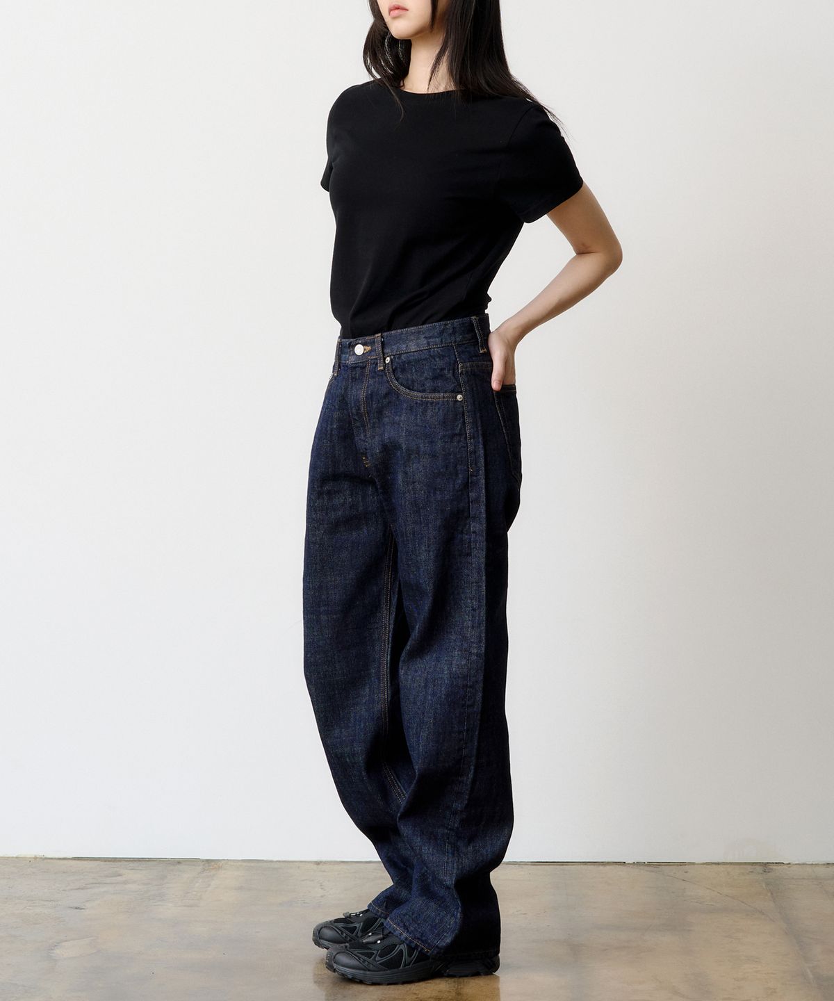 덴메이드(DENMADE) (WOMEN) DEN0861 Selvedge Wide Fit (Mid Indigo)