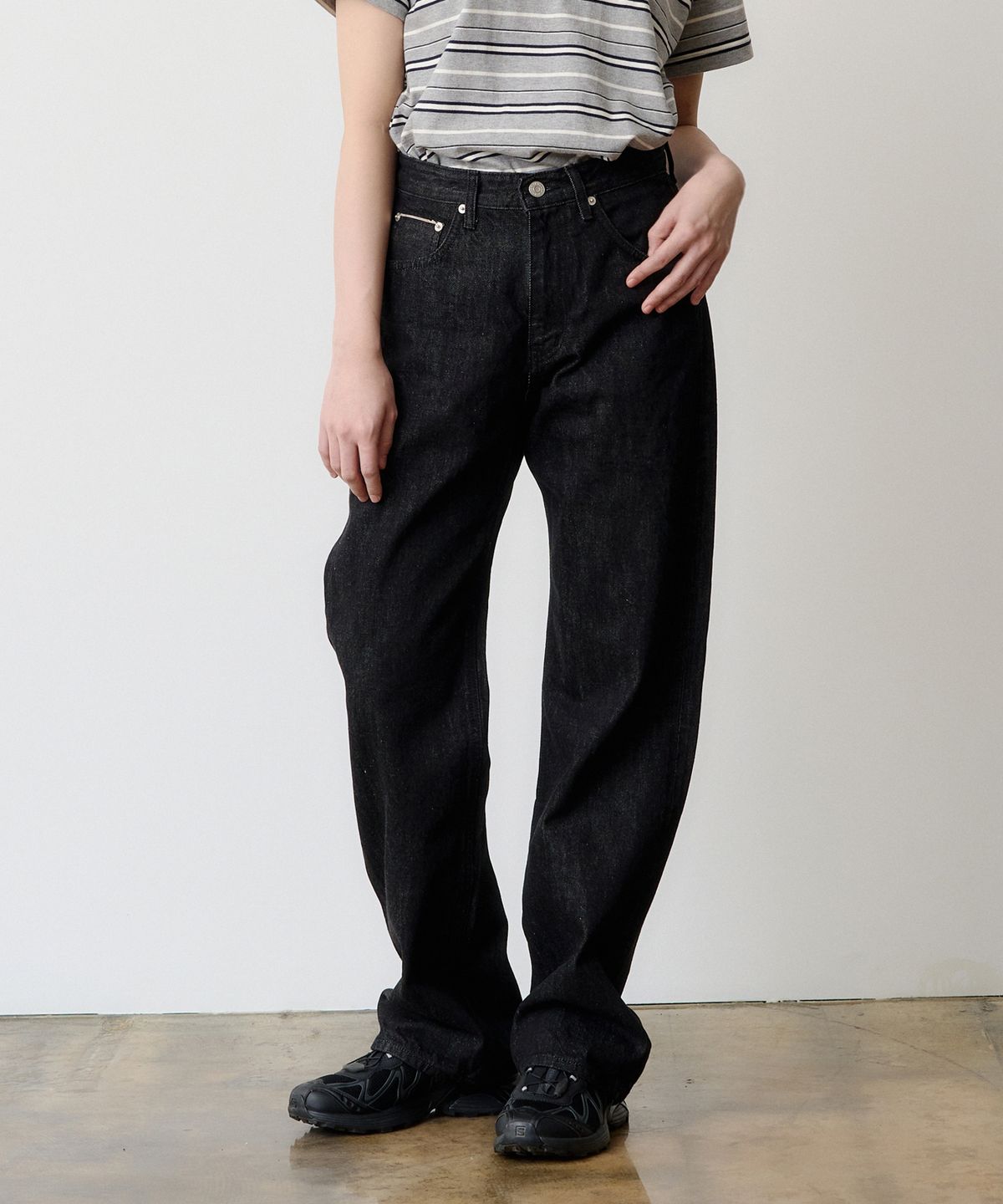 덴메이드(DENMADE) (WOMEN) DEN0061 Selvedge Wide Fit (One Black)